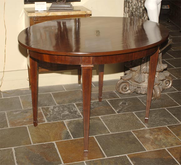 Austrian neoclassical inlaid mahogany library table