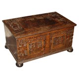 Italian baroque carved and ink-decorated cassone