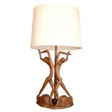 A Magnificent Walnut Table Lamp by Franz Hagenauer