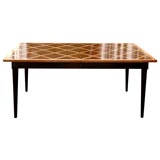 A Beautiful Walnut and Mahogany Dining Table by Tommi Parzinger A Beautiful Walnut and Mahogany Dining Table by Tommi Parzinger