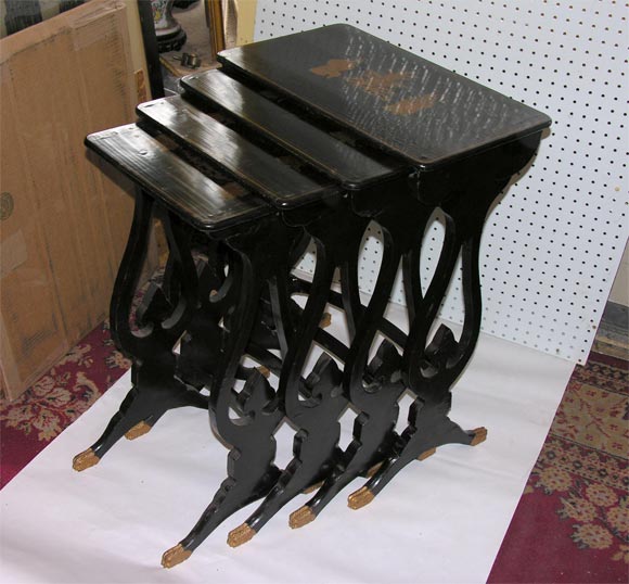 Nest of Four Chinese Export  lacquered tables