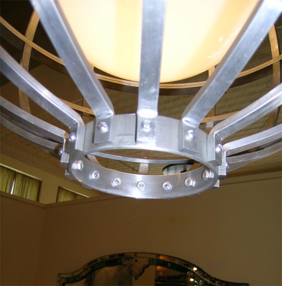 Aluminium Globe Fixture In Excellent Condition For Sale In Hudson, NY