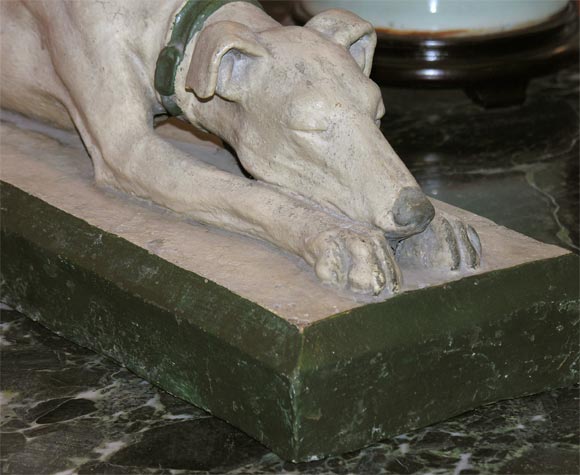 Plaster Pair of Early 19th Century Whippets