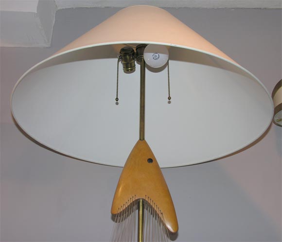 Mid-20th Century  Clark Voorhees Table Lamp Mid Century ModernAbstract  Sculptural Fish  For Sale