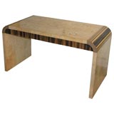 burled and exotic wood waterfall desk