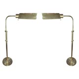 Pair of brass reading lamps