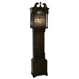 A Oak and Mahogany Tall Case Clock by Peter Evers