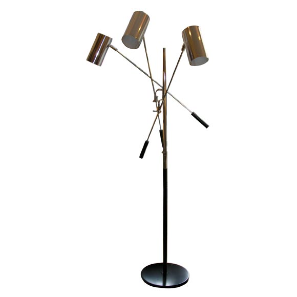 Three Head Chrome Floor Lamp