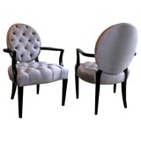 Pair of Tufted Hollywood Occasional Chairs