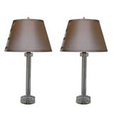 Pair of 1930's Glass Rod Lamps