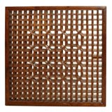 Lattice Wood Panel Mirror