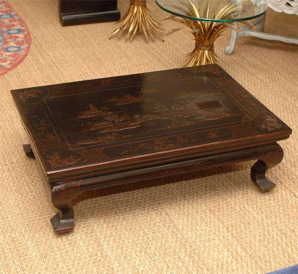 19th Century Black Lacquer Low Table