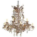 Early 1900
s French Crystal and Iron Chandelier
