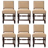 Set of Six 19th Century Louis XIII Style Chairs