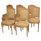 Set of Eight Early 20th Century Louis X V I Style Dining Chairs