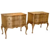 Beautiful Pair of Two Drawer Silver Leafed Bedside Commodes Beautiful Pair of Two Drawer Silver Leafed Bedside Commodes