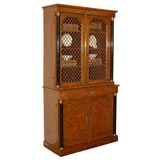 Early 20th Century French Burled Walnut Bibliotheque
