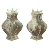 Pair of Han Dynasty Bronze Pots.