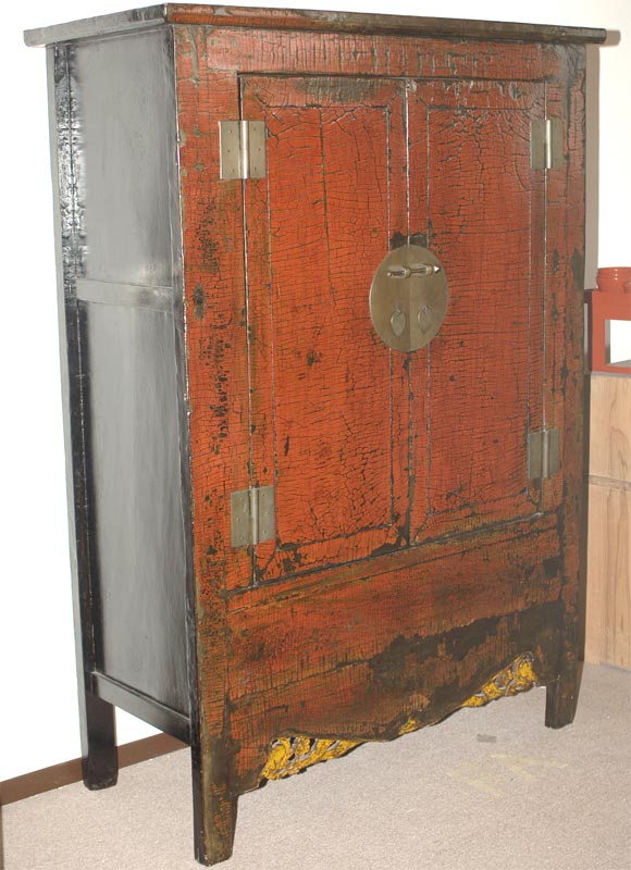 Red Crackle Chest