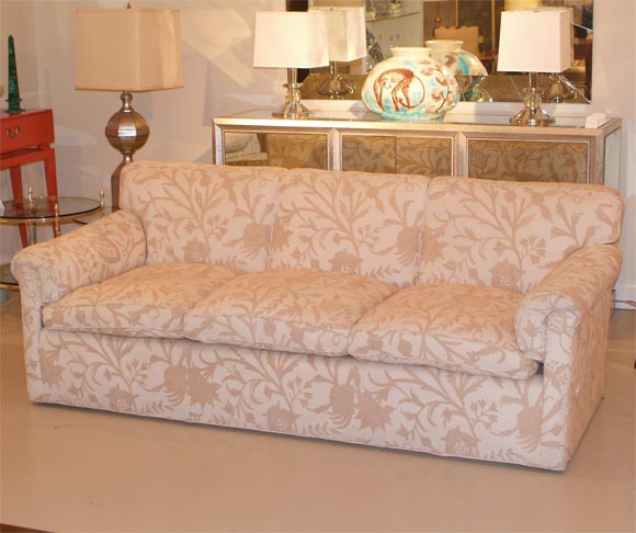 Samuel Marx Sofa in Original Crewel Work Fabric-Rosenthal Estate In Good Condition For Sale In Los Angeles, CA
