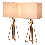 French Gold Leafed Orb Lamps
