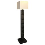 burl maple and bamboo inlaid floor lamp
