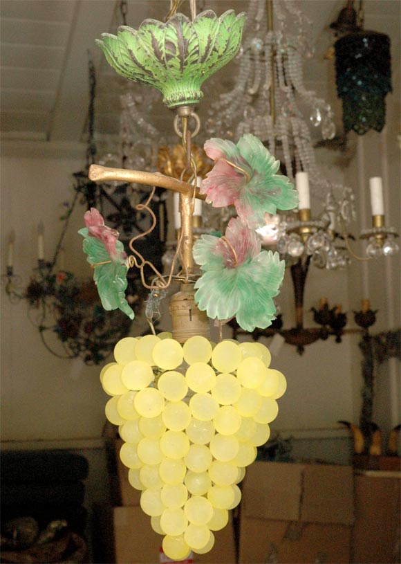 Venetian grape cluster light with hand blown 
