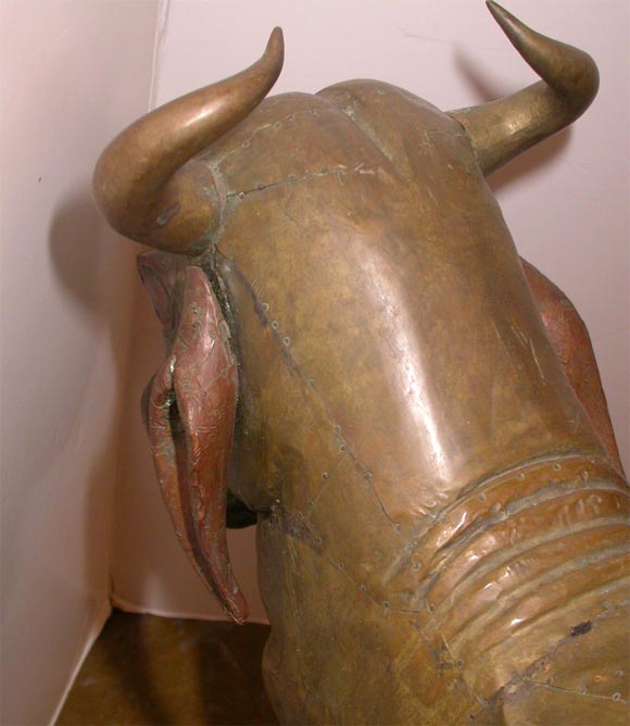 Brahman Bull Clad in Brass and Copper For Sale 5