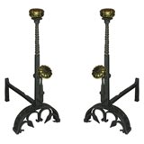 Pair of Arts and Crafts andirons