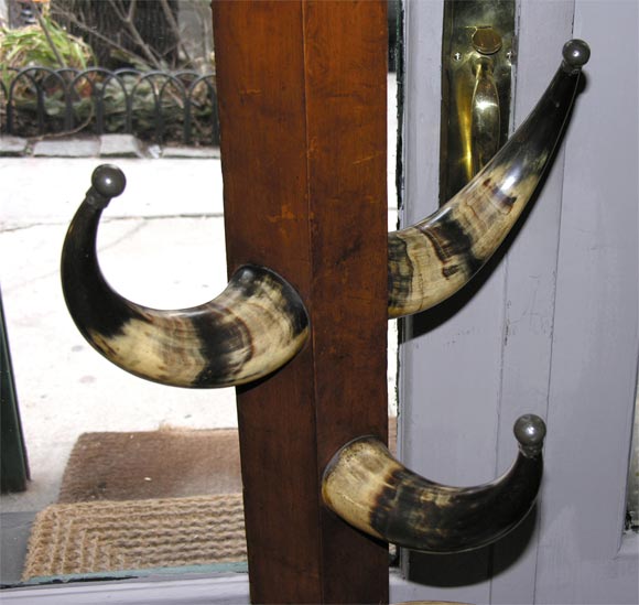 Oak Scottish horn hall rack