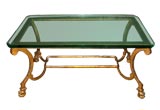 Vintage Gilded Iron and Glass Coffee Table, by Ramsay