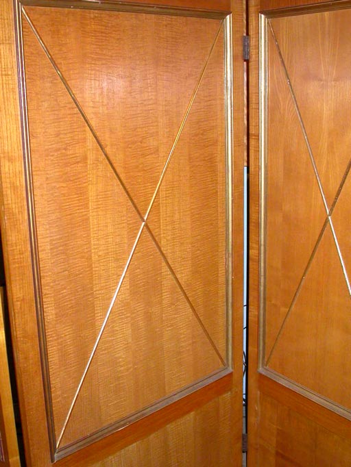 French Oak Five Panel Floor Screen