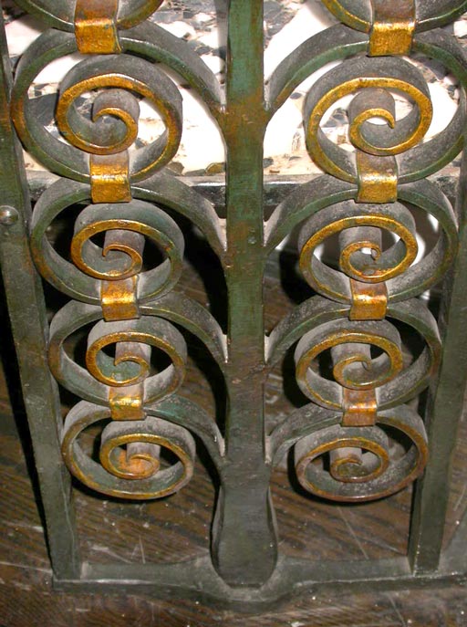 French Iron and Gilded Marble Console,