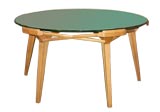 Etched Glass Circular Dining Table, attrib. Albini