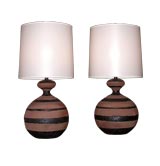 Pair of Terracotta Table Lamps by Zaganini
