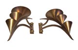 Pair of Bronze Pivoting Arm Sconces