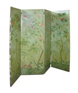 Hand Painted Folding Screen  in  4 panels with Floral Vine Motif