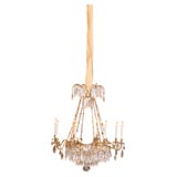 Russian Right Arm Gilt Bronze and Crystal Chandelier