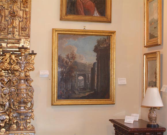 Oil on canvas, "Roman Landscape"