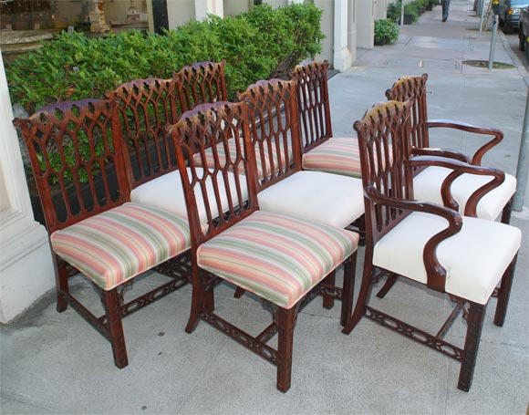 Set of eight George III dining chairs