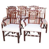 Set of eight George III dining chairs