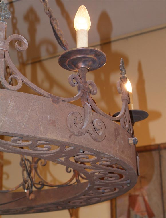 Spanish baroque wrought-iron chandelier For Sale 1