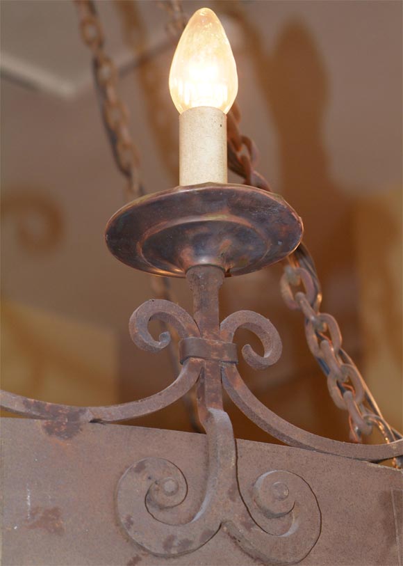 Spanish baroque wrought-iron chandelier For Sale 2