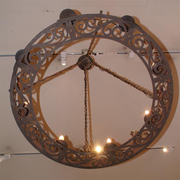 Spanish baroque wrought-iron chandelier For Sale 4