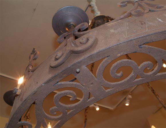Spanish baroque wrought-iron chandelier For Sale 5