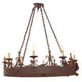 Spanish baroque wrought-iron chandelier