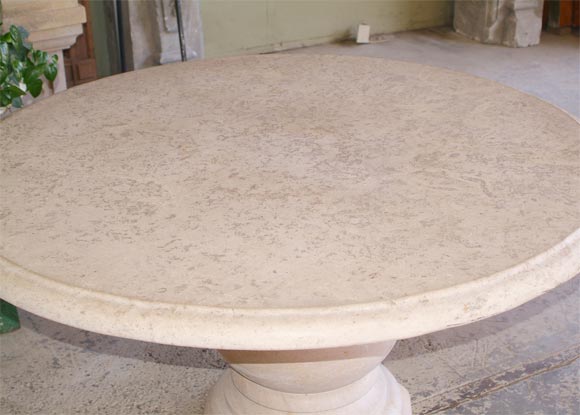 Contemporary HAND CARVED LIMESTONE TABLE For Sale