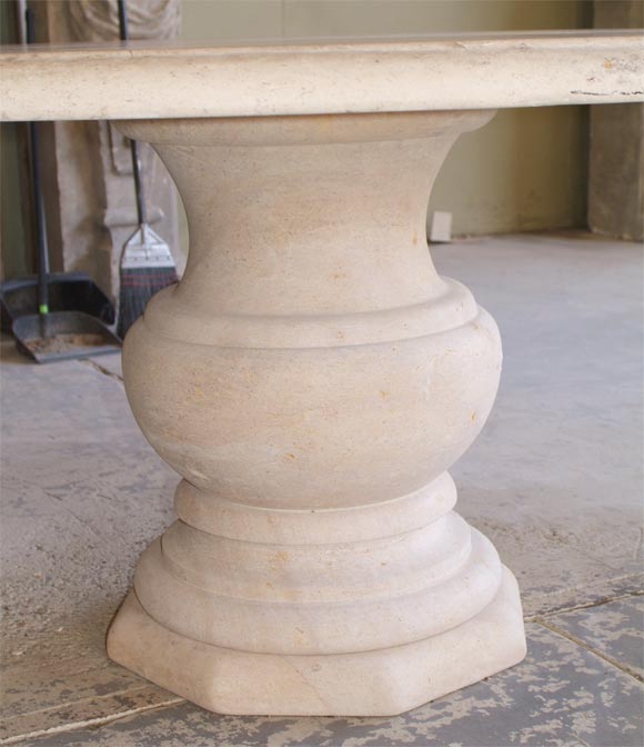 HAND CARVED LIMESTONE TABLE For Sale 1