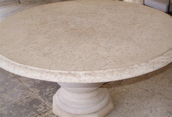 HAND CARVED LIMESTONE TABLE For Sale 3