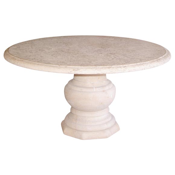 HAND CARVED LIMESTONE TABLE For Sale